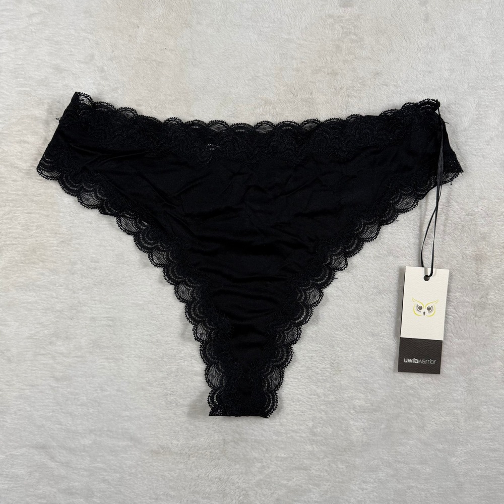 Uwila Warrior Silk Lace Thong Underwear Tap Shoe Black 8006CTS Womens Small NEW